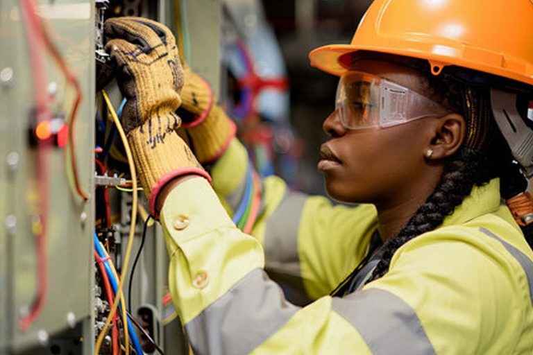Black Woman doing electrician work as a trade - Heroes United