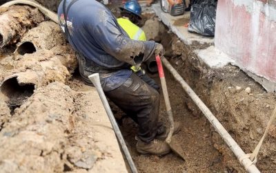 Roto Rooter working on a residential home